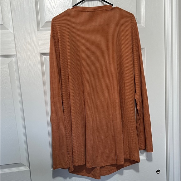 Torrid Orange Waffle Knit Long Sleeve - Picture 7 of 9